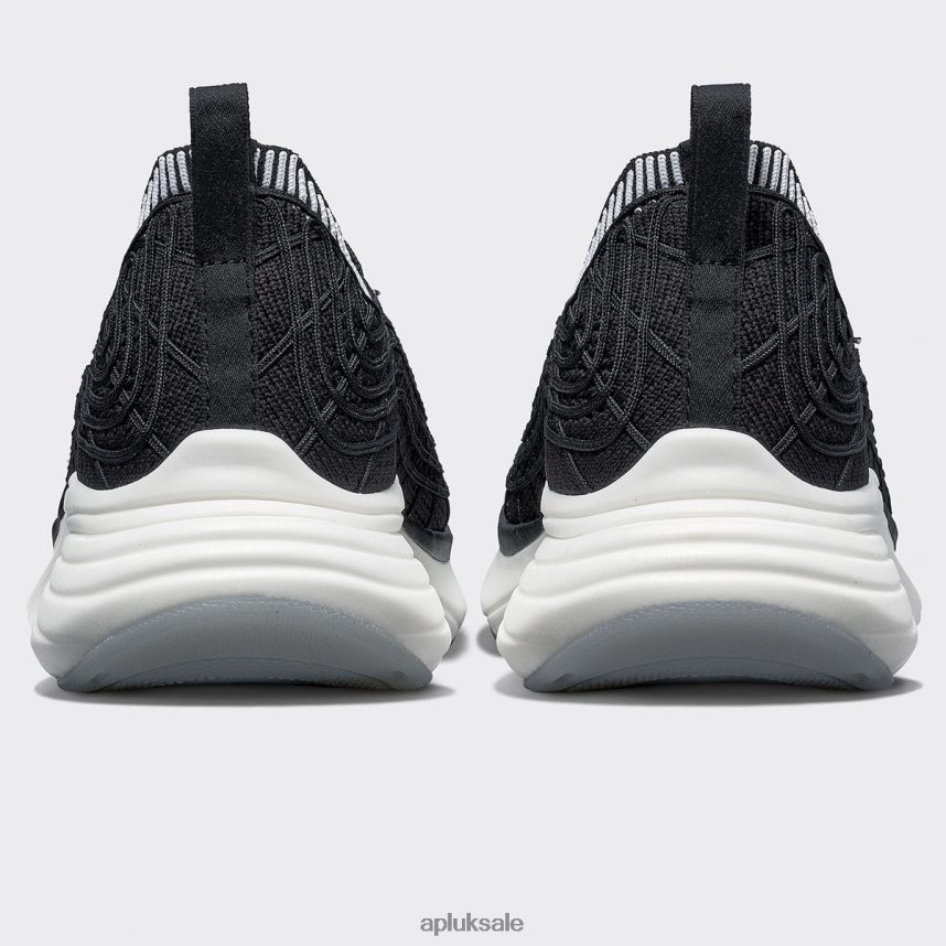 APL TechLoom Zipline 65 - VH8XNZ228 APL Shoes UK Black/White/Ribbed Women Running