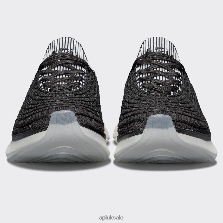 APL TechLoom Zipline 65 - VH8XNZ228 APL Shoes UK Black/White/Ribbed Women Running