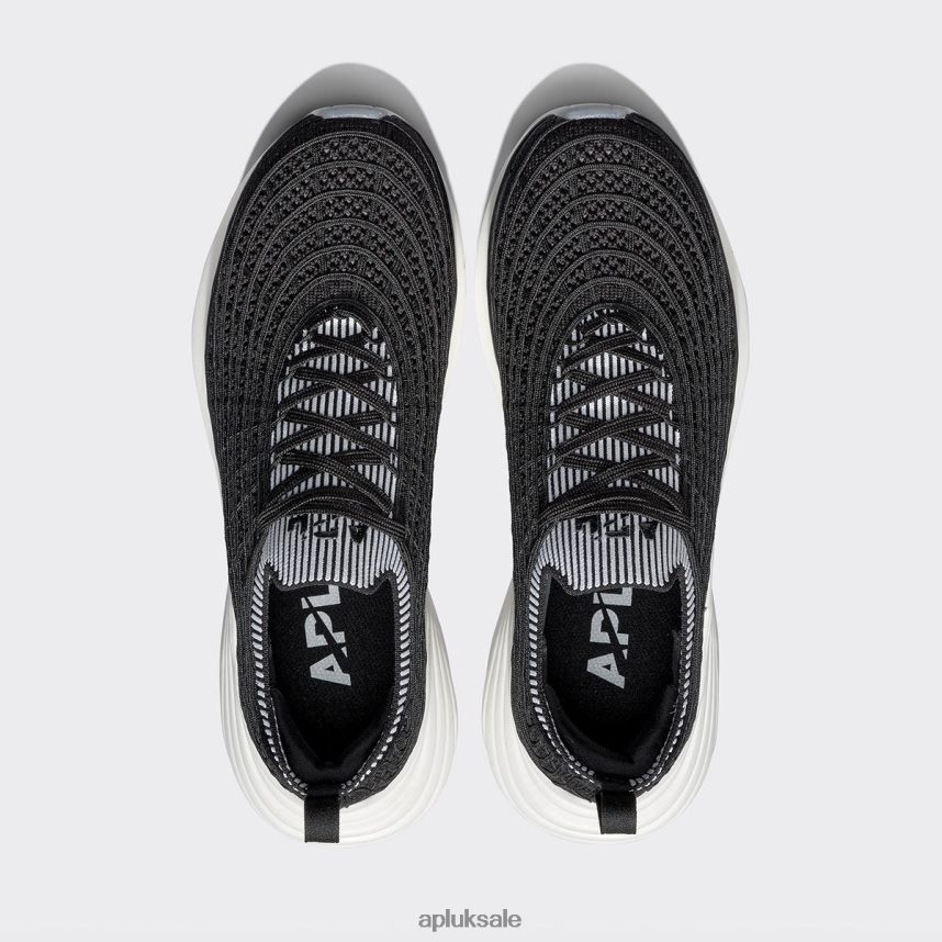 APL TechLoom Zipline 65 - VH8XNZ228 APL Shoes UK Black/White/Ribbed Women Running