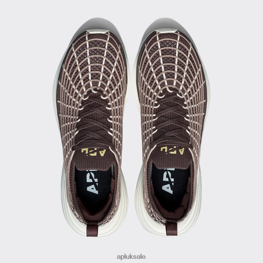 APL TechLoom Zipline 66 - VH8XNZ242 APL Shoes UK Chocolate/Almond/Pristine Women Running