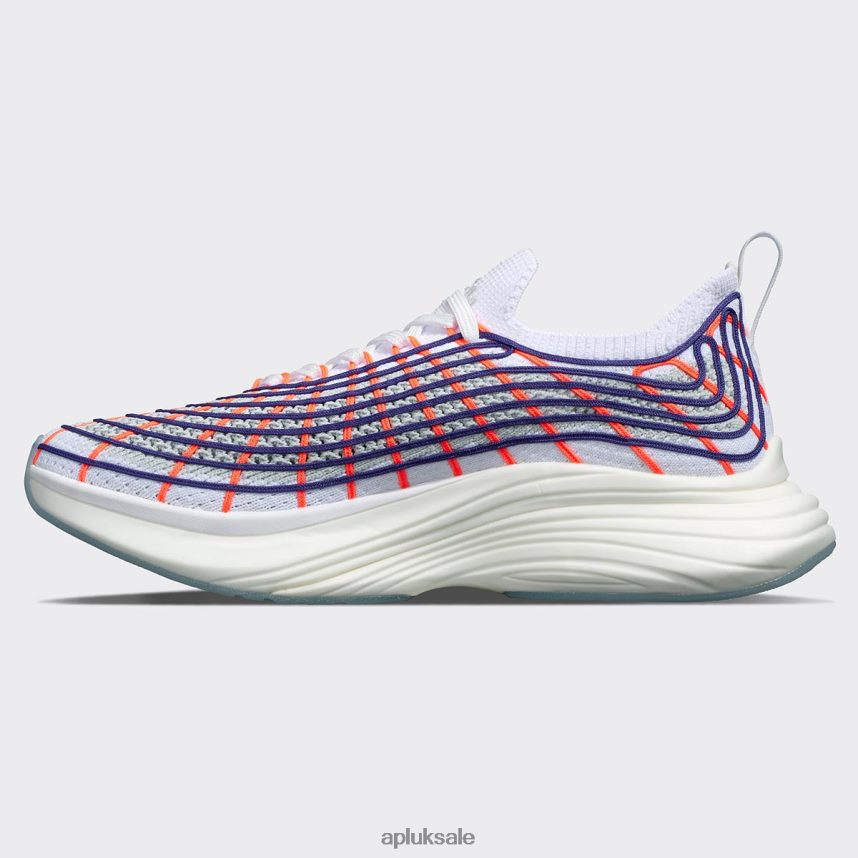 APL TechLoom Zipline 66 - VH8XNZ347 APL Shoes UK White/Blue Haze/Impulse Red Women Running