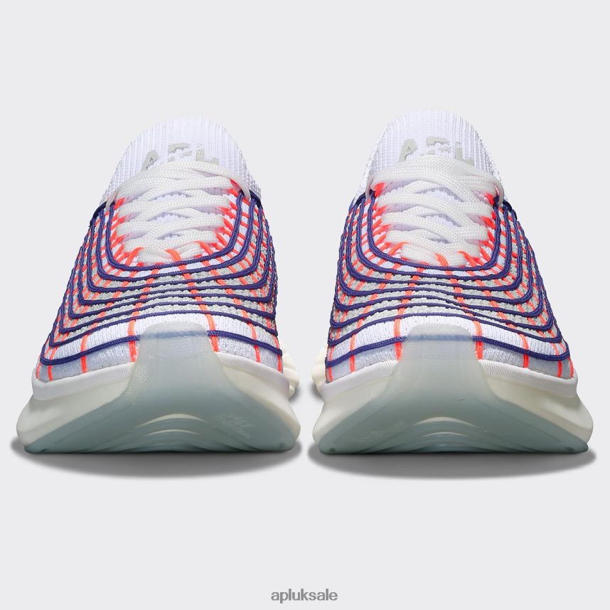 APL TechLoom Zipline 66 - VH8XNZ347 APL Shoes UK White/Blue Haze/Impulse Red Women Running