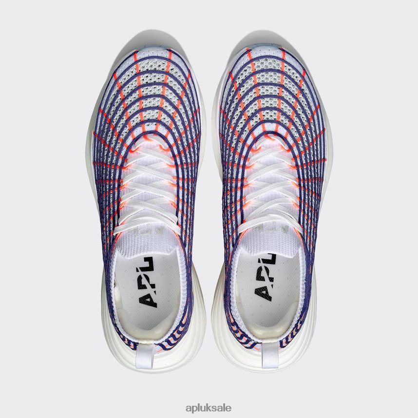APL TechLoom Zipline 66 - VH8XNZ347 APL Shoes UK White/Blue Haze/Impulse Red Women Running