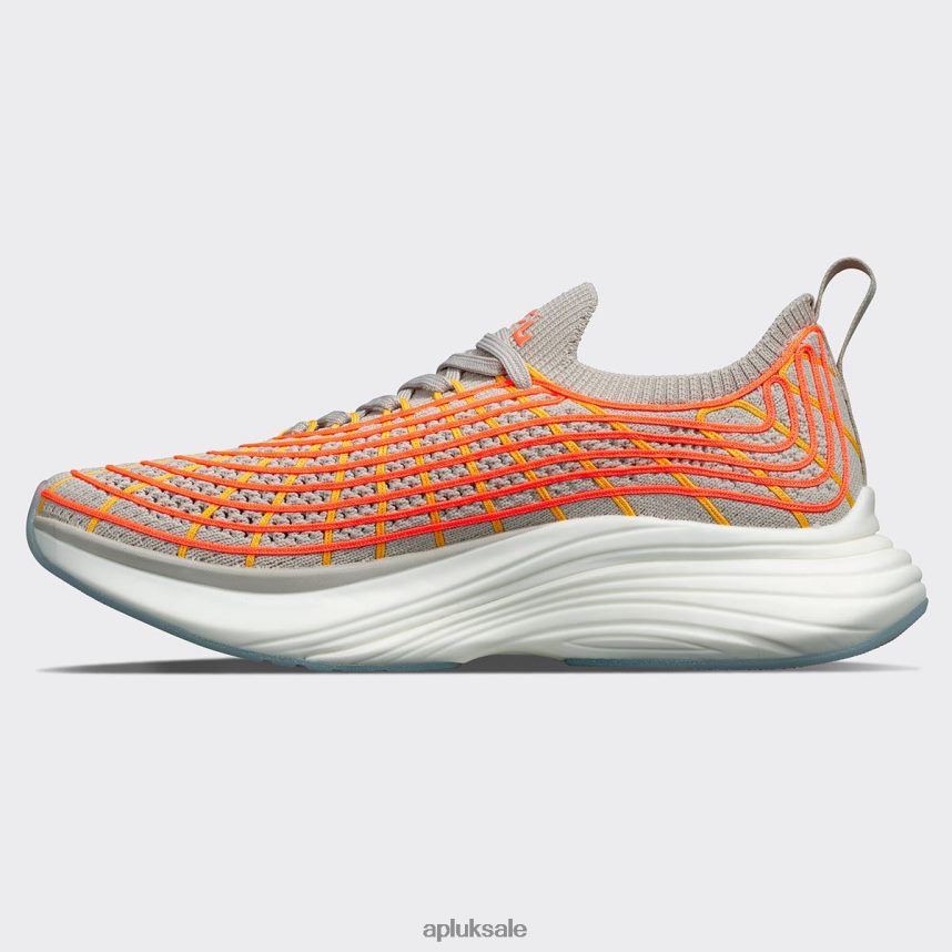 APL TechLoom Zipline 66 - VH8XNZ348 APL Shoes UK Clay/Laser Red/Marigold Women Running