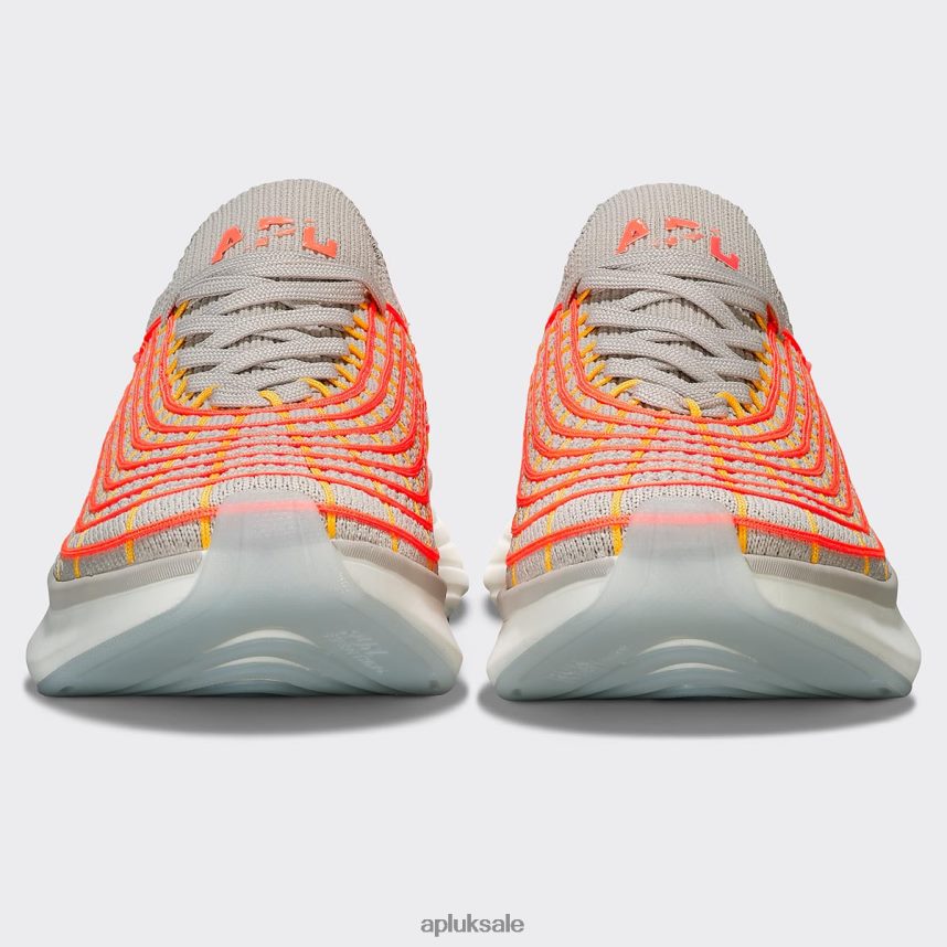 APL TechLoom Zipline 66 - VH8XNZ348 APL Shoes UK Clay/Laser Red/Marigold Women Running