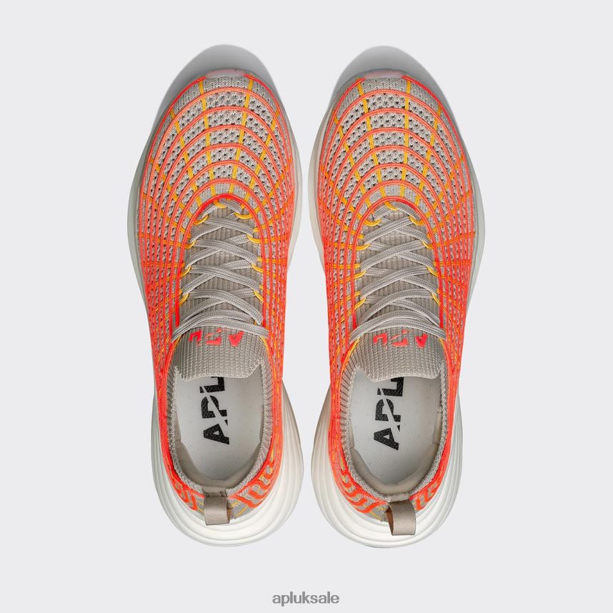 APL TechLoom Zipline 66 - VH8XNZ348 APL Shoes UK Clay/Laser Red/Marigold Women Running