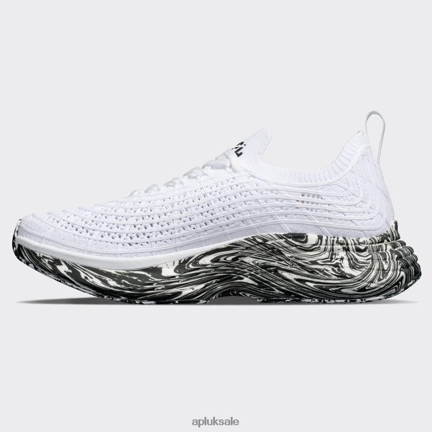 APL TechLoom Zipline 66 - VH8XNZ354 APL Shoes UK White/Black/Marble Women Running