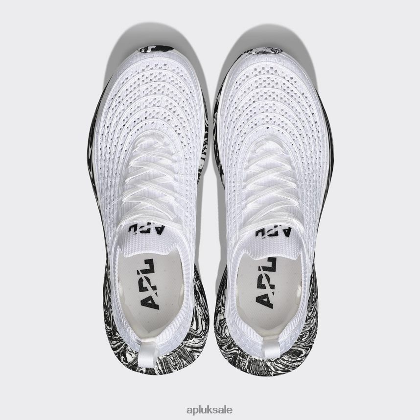 APL TechLoom Zipline 66 - VH8XNZ354 APL Shoes UK White/Black/Marble Women Running