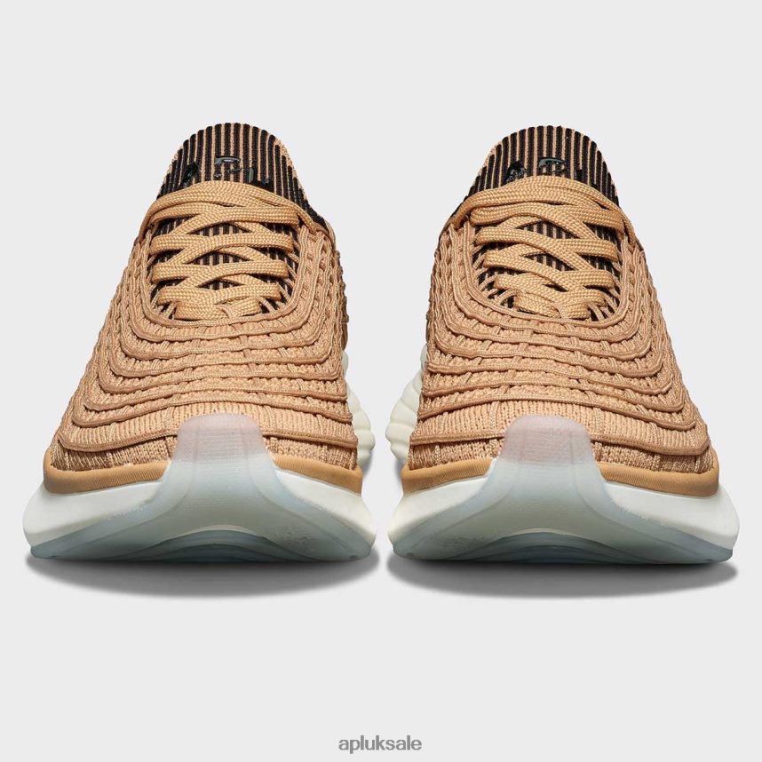 APL TechLoom Zipline 66 - VH8XNZ372 APL Shoes UK Tan/Black/Ribbed Women Running