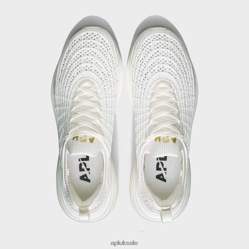 APL TechLoom Zipline 66 - VH8XNZ373 APL Shoes UK Ivory/Gold Women Running
