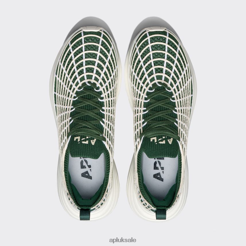 APL TechLoom Zipline 67 - VH8XNZ386 APL Shoes UK Great Green/White/Pristine Women Running