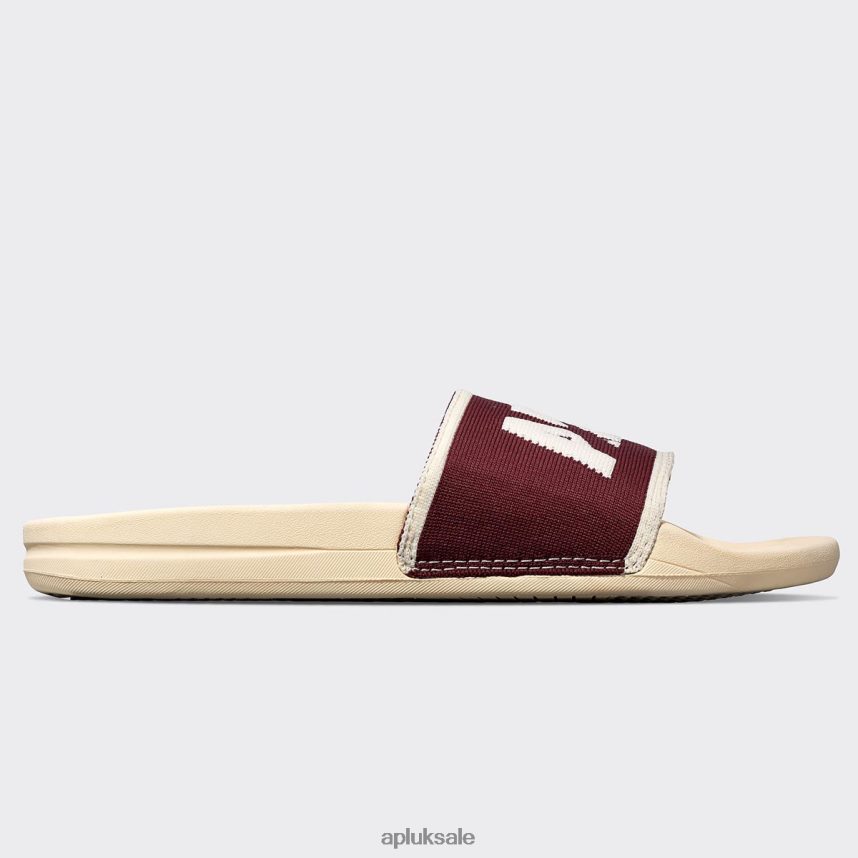 APL Big Logo TechLoom Slide 1 - VH8XNZ528 APL Shoes UK Vanilla/Burgundy/Sea Salt Women Slides