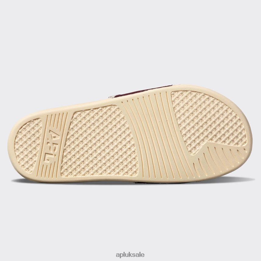 APL Big Logo TechLoom Slide 1 - VH8XNZ528 APL Shoes UK Vanilla/Burgundy/Sea Salt Women Slides