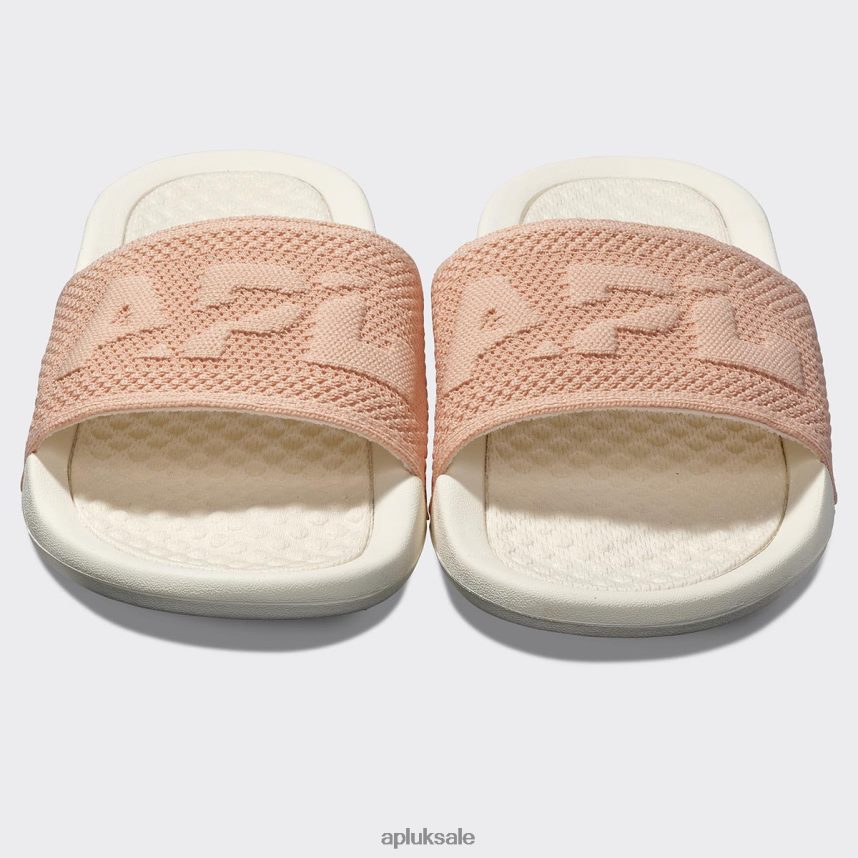 APL Big Logo TechLoom Slide 1 - VH8XNZ534 APL Shoes UK Ivory/Blush Women Slides