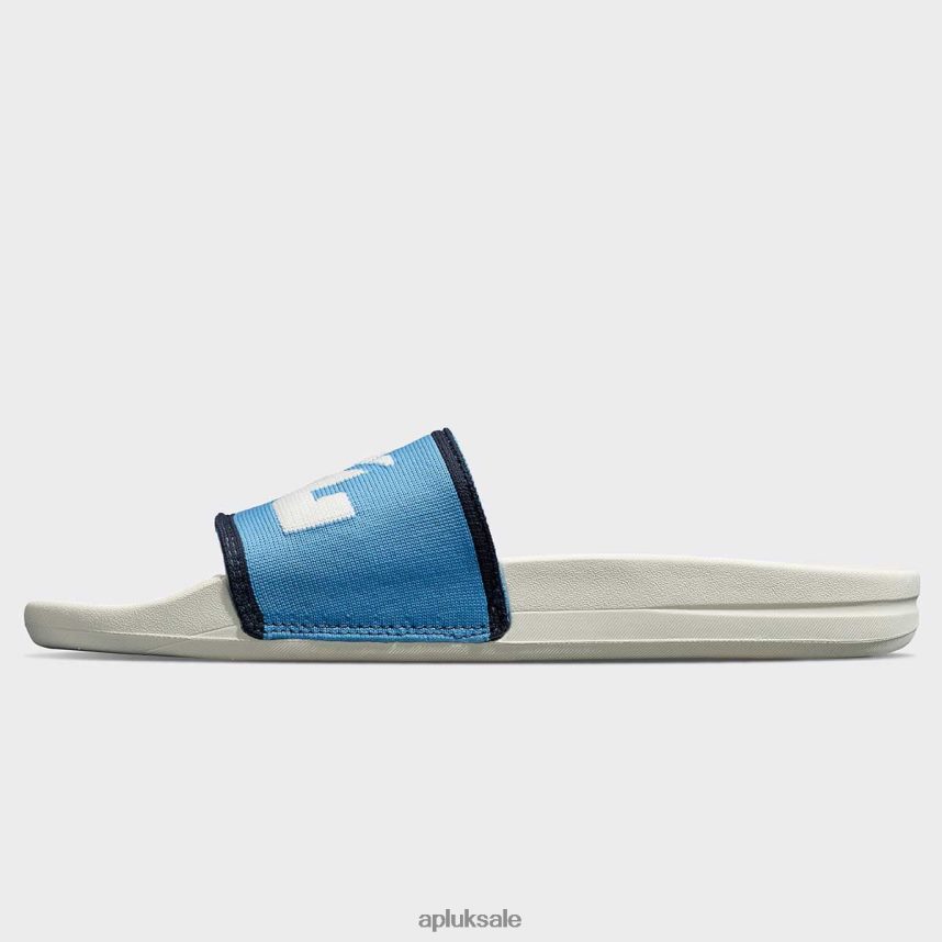 APL Big Logo TechLoom Slide 1 - VH8XNZ548 APL Shoes UK Ivory/Coastal Blue/Midnight Women Slides
