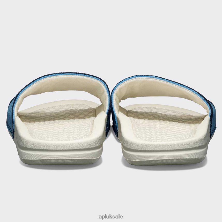 APL Big Logo TechLoom Slide 1 - VH8XNZ548 APL Shoes UK Ivory/Coastal Blue/Midnight Women Slides