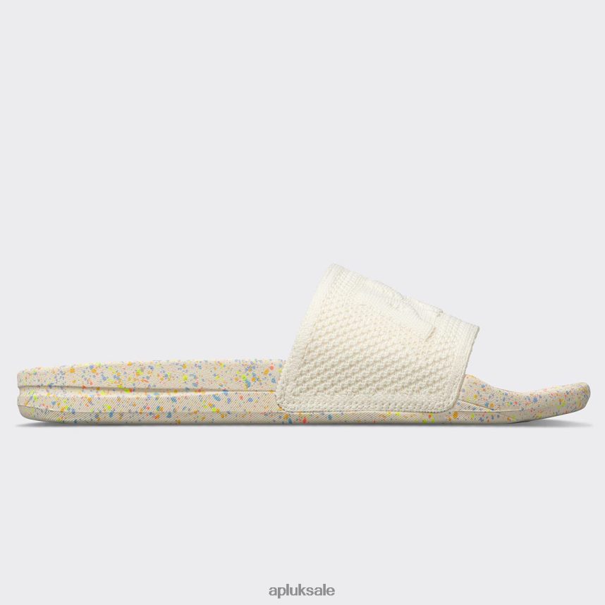 APL Big Logo TechLoom Slide 1 - VH8XNZ553 APL Shoes UK Pristine/Neon/Speckle Women Slides