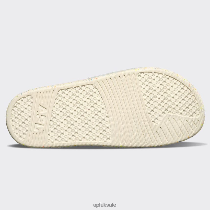 APL Big Logo TechLoom Slide 1 - VH8XNZ553 APL Shoes UK Pristine/Neon/Speckle Women Slides
