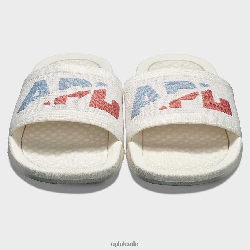 APL Big Logo TechLoom Slide 1 - VH8XNZ556 APL Shoes UK Ivory/Frozen Grey/Cedar Women Slides