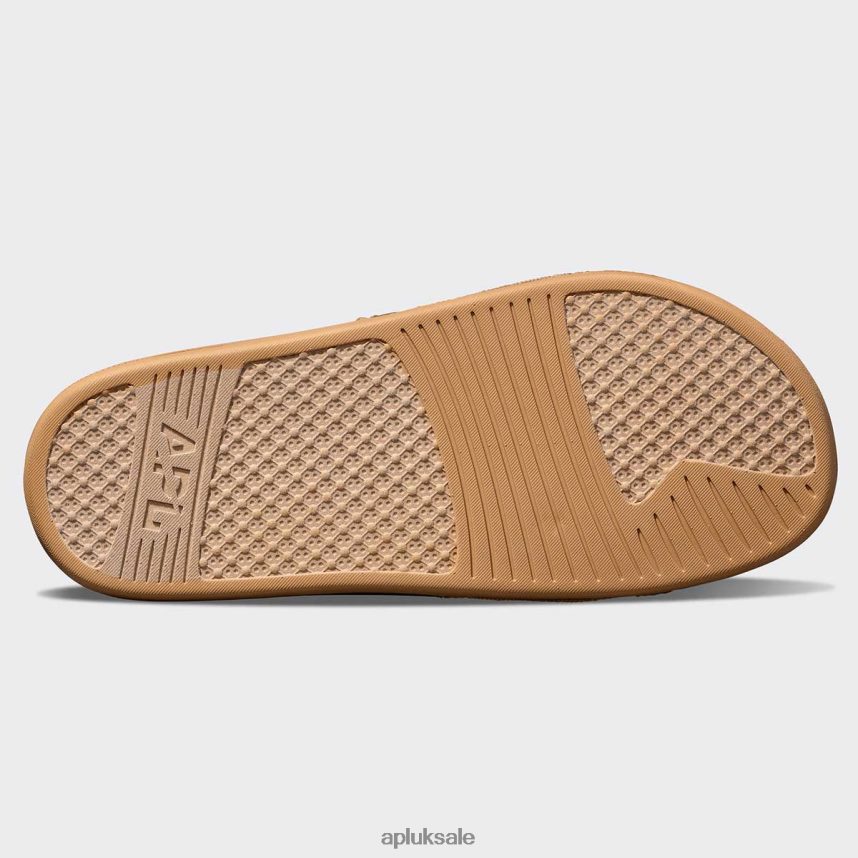 APL Big Logo TechLoom Slide 2 - VH8XNZ568 APL Shoes UK Tan/Pristine/Chocolate Women Slides