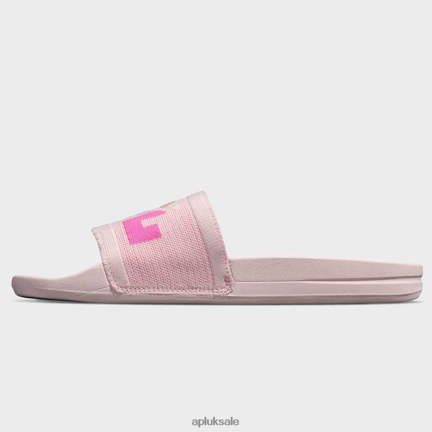 APL Big Logo TechLoom Slide 2 - VH8XNZ575 APL Shoes UK Bleached Pink/Multi/Blocked Women Slides