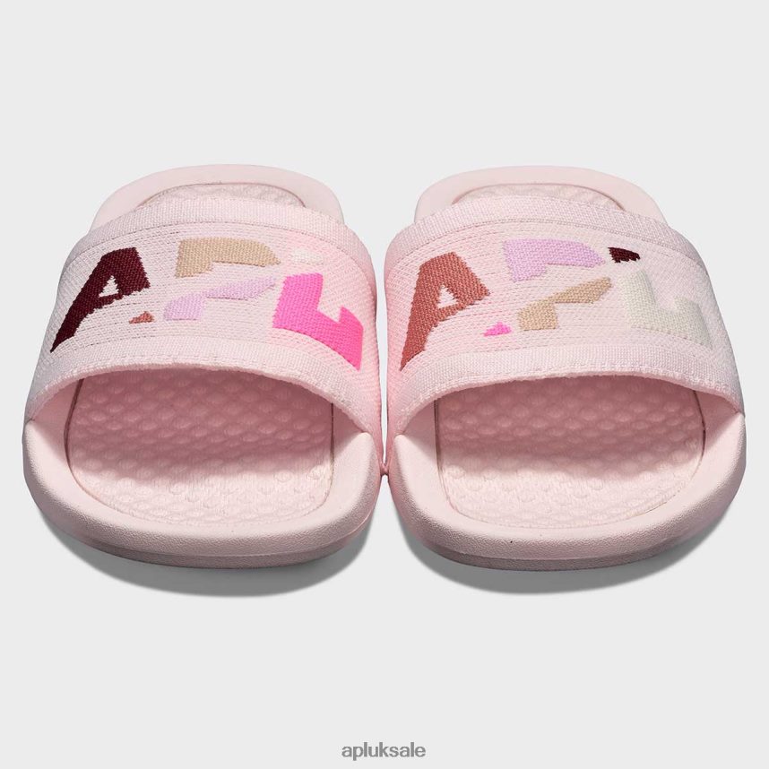 APL Big Logo TechLoom Slide 2 - VH8XNZ575 APL Shoes UK Bleached Pink/Multi/Blocked Women Slides