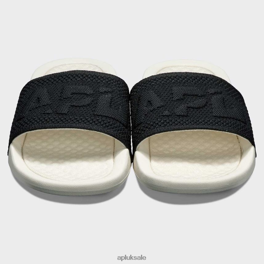 APL Big Logo TechLoom Slide 2 - VH8XNZ579 APL Shoes UK Ivory/Black Women Slides