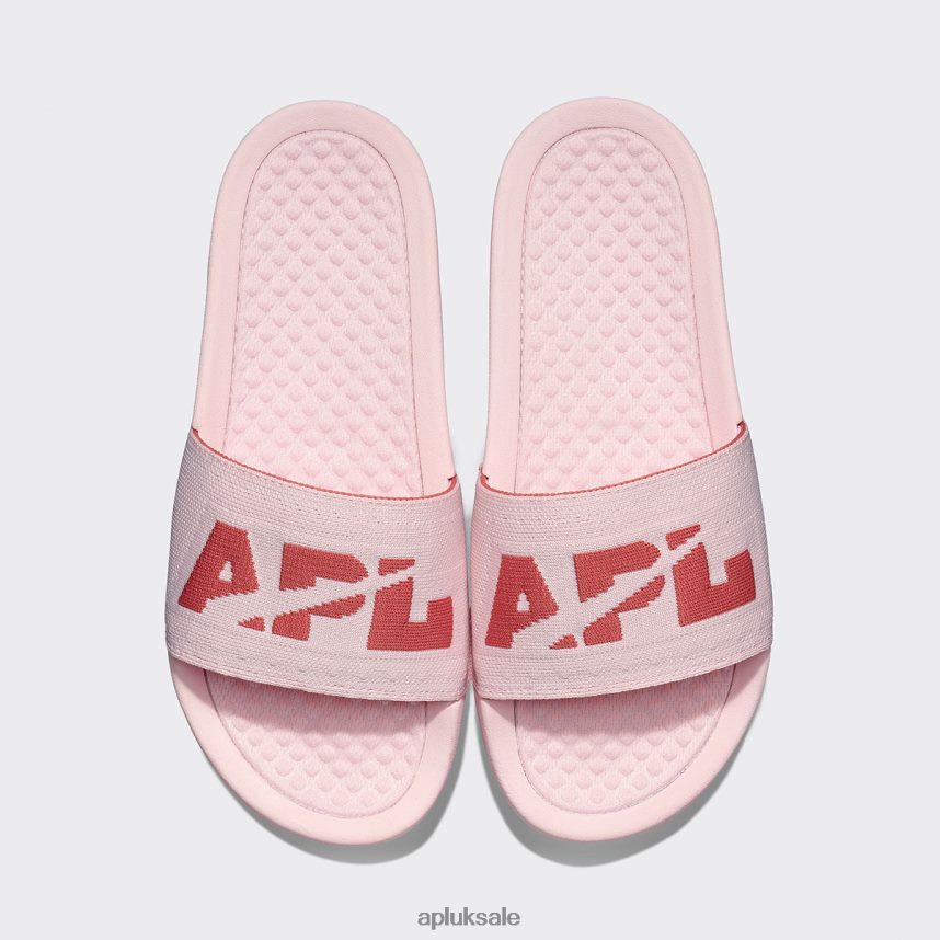 APL Big Logo TechLoom Slide 3 - VH8XNZ604 APL Shoes UK Bleached Pink/Cedar Women Slides