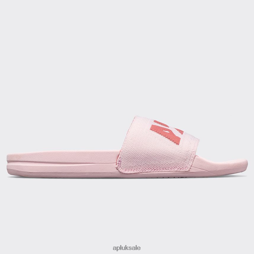 APL Big Logo TechLoom Slide 3 - VH8XNZ604 APL Shoes UK Bleached Pink/Cedar Women Slides