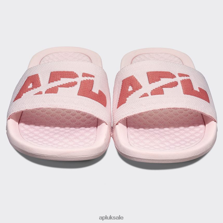 APL Big Logo TechLoom Slide 3 - VH8XNZ604 APL Shoes UK Bleached Pink/Cedar Women Slides