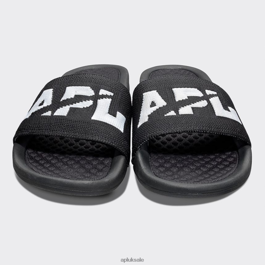 APL Big Logo TechLoom Slide 3 - VH8XNZ605 APL Shoes UK Black/White Women Slides