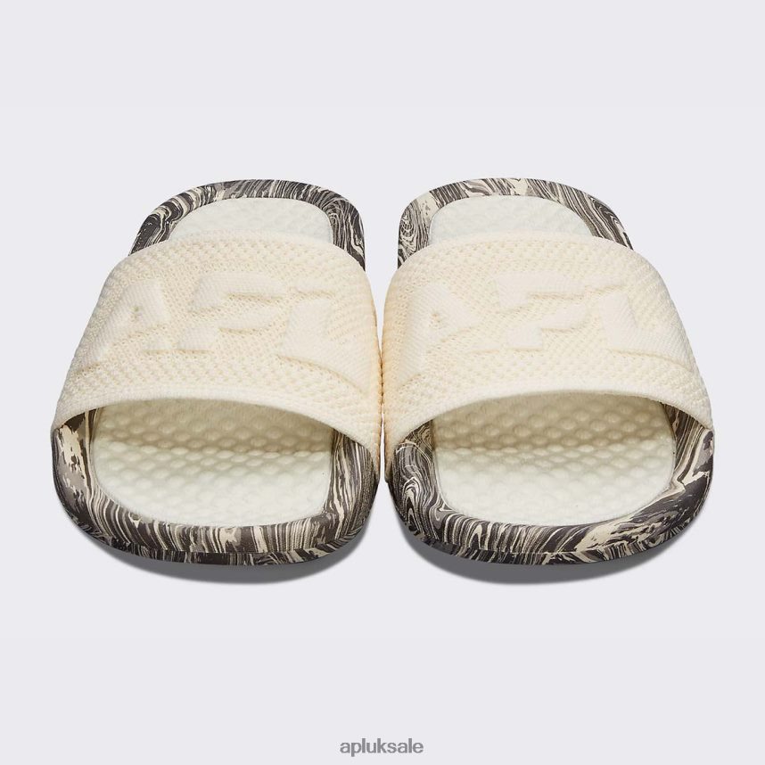 APL Big Logo TechLoom Slide 3 - VH8XNZ611 APL Shoes UK Pristine/Silver Travertine/Marble Women Slides