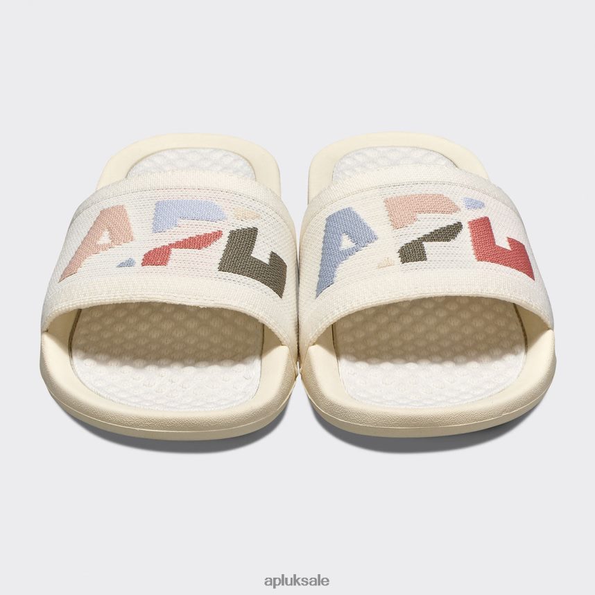 APL Big Logo TechLoom Slide 3 - VH8XNZ613 APL Shoes UK Pristine/Pastel/Blocked Women Slides