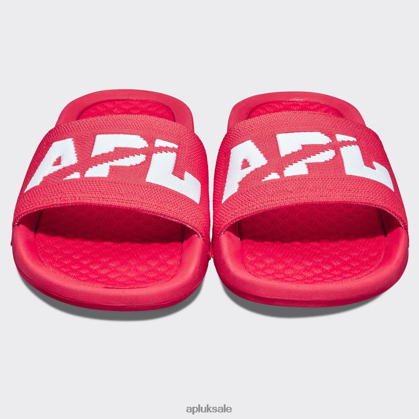 APL Big Logo TechLoom Slide 3 - VH8XNZ615 APL Shoes UK Red/White Women Slides