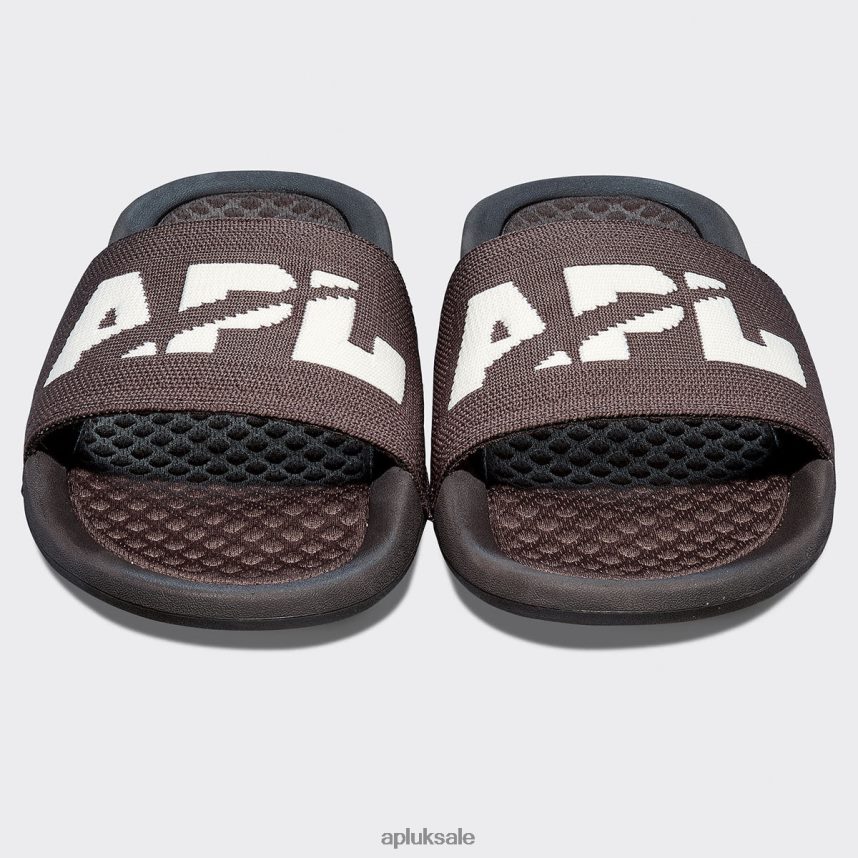 APL Big Logo TechLoom Slide 3 - VH8XNZ620 APL Shoes UK Chocolate/Pristine Women Slides