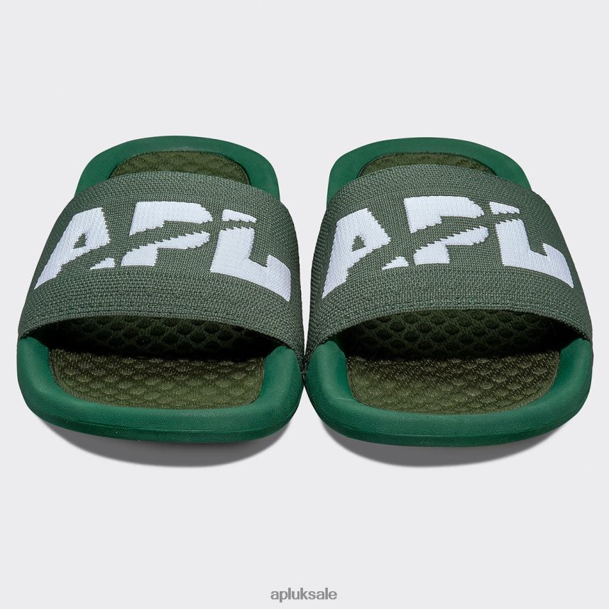 APL Big Logo TechLoom Slide 3 - VH8XNZ627 APL Shoes UK Great Green/White Women Slides