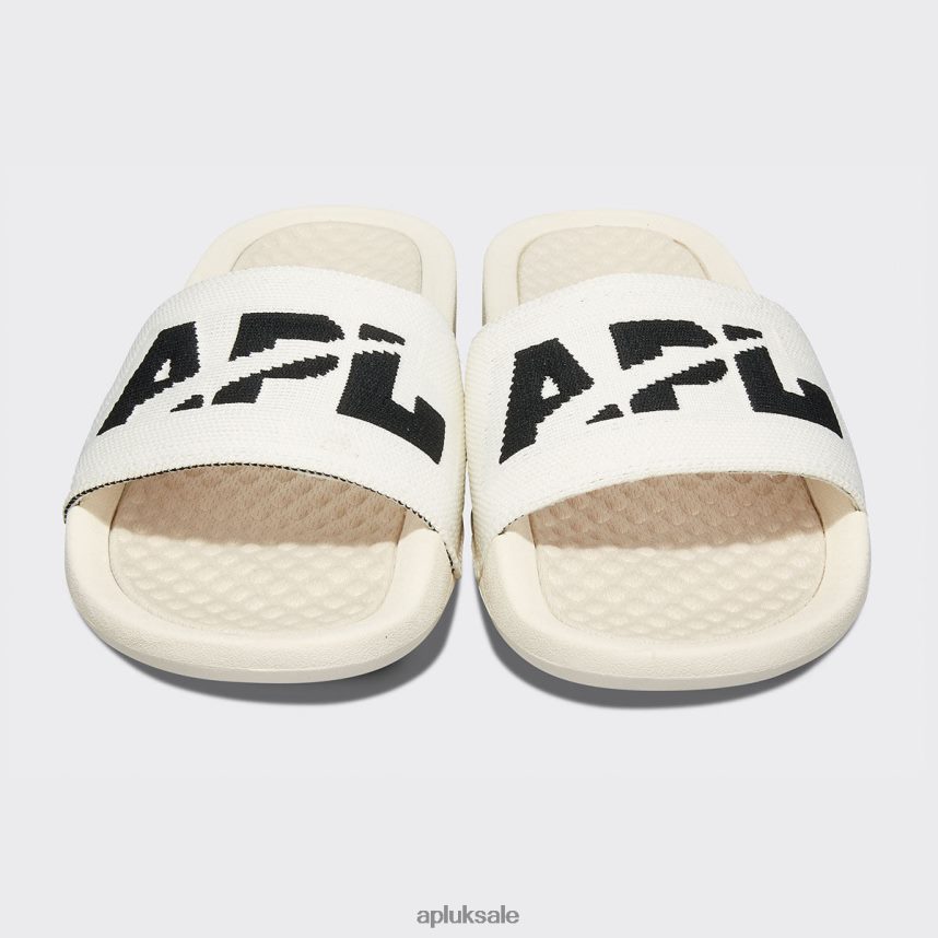 APL Big Logo TechLoom Slide 3 - VH8XNZ629 APL Shoes UK Pristine/Black Women Slides