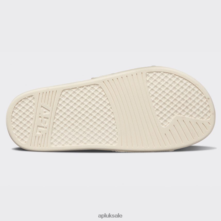 APL Big Logo TechLoom Slide 3 - VH8XNZ629 APL Shoes UK Pristine/Black Women Slides