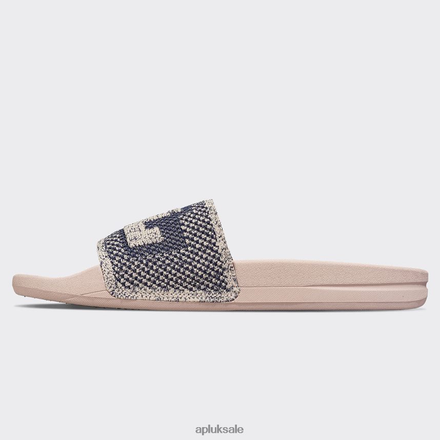 APL Big Logo TechLoom Slide 4 - VH8XNZ649 APL Shoes UK Rose Dust/Navy/Melange Women Slides