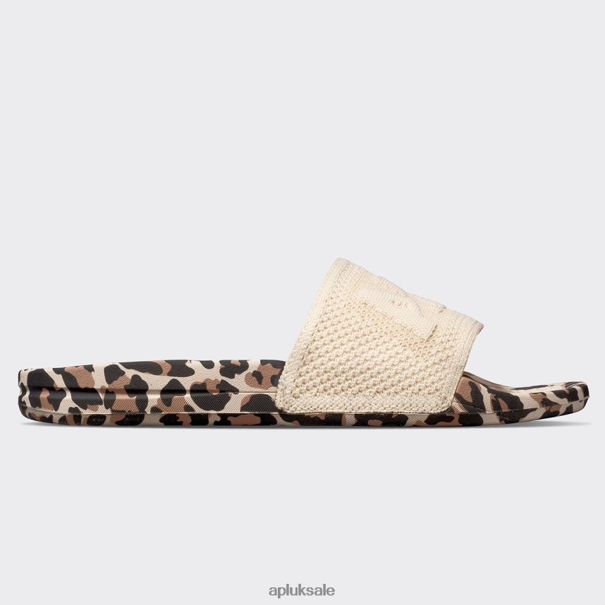 APL Big Logo TechLoom Slide 4 - VH8XNZ655 APL Shoes UK Parchment/Leopard Women Slides