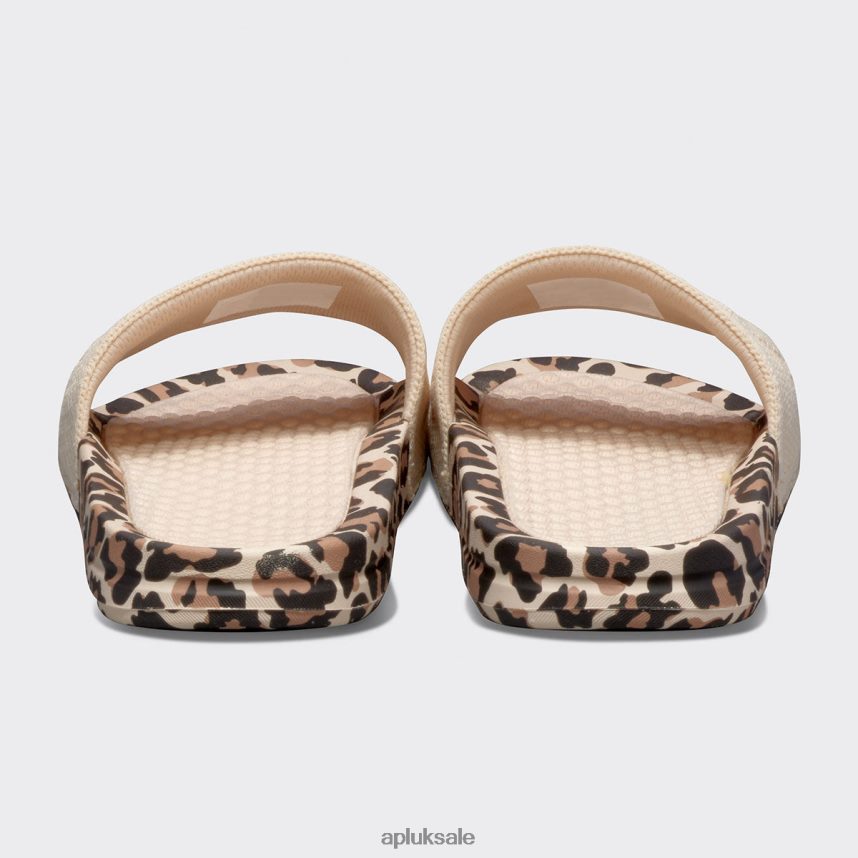 APL Big Logo TechLoom Slide 4 - VH8XNZ655 APL Shoes UK Parchment/Leopard Women Slides