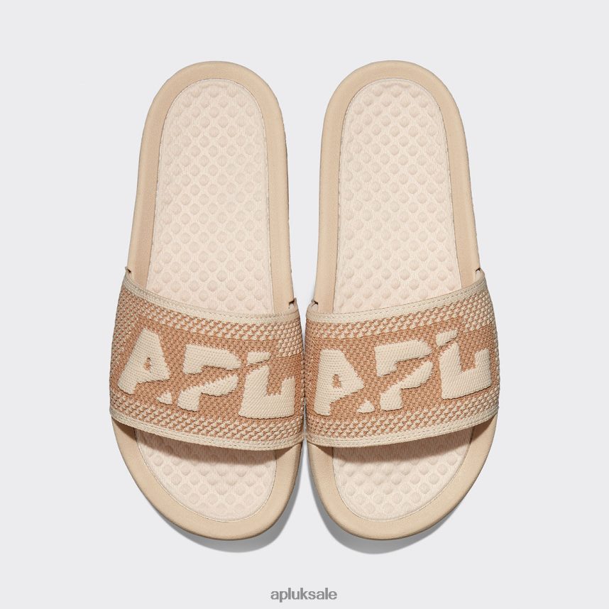 APL Big Logo TechLoom Slide 4 - VH8XNZ663 APL Shoes UK Caramel/Warm Silk Women Slides