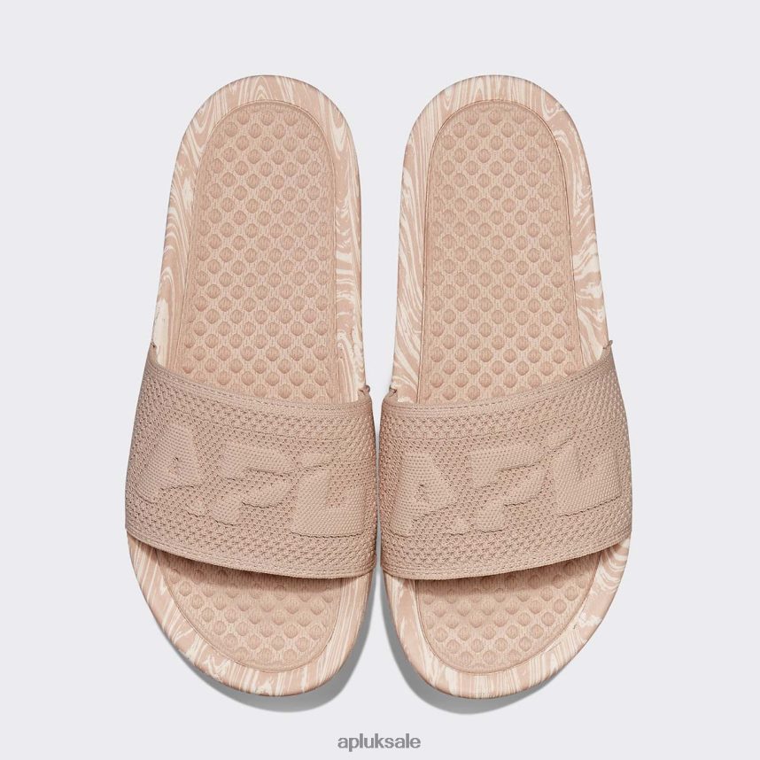APL Big Logo TechLoom Slide 4 - VH8XNZ671 APL Shoes UK Rose Dust/Creme/Marble Women Slides