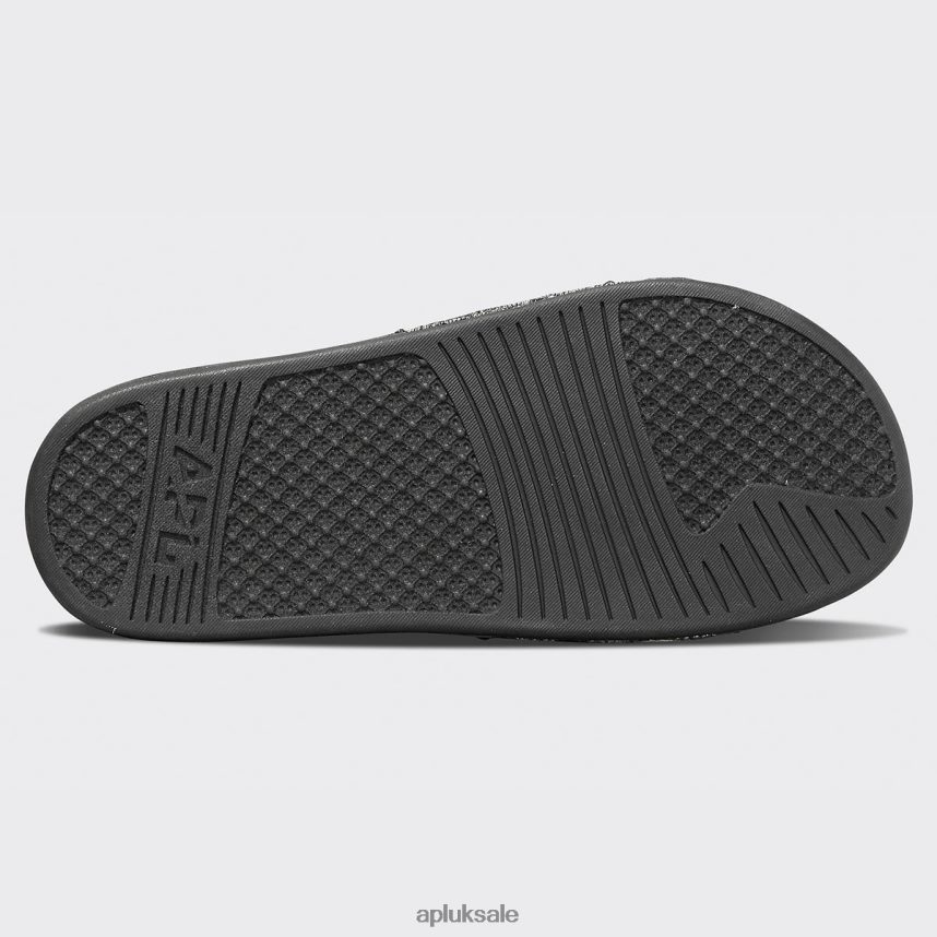 APL Big Logo TechLoom Slide 4 - VH8XNZ673 APL Shoes UK Black/Gold/Silver Women Slides