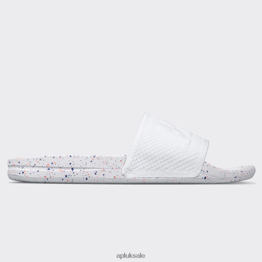APL Big Logo TechLoom Slide 5 - VH8XNZ675 APL Shoes UK White/Impulse Red/Blue Haze Women Slides