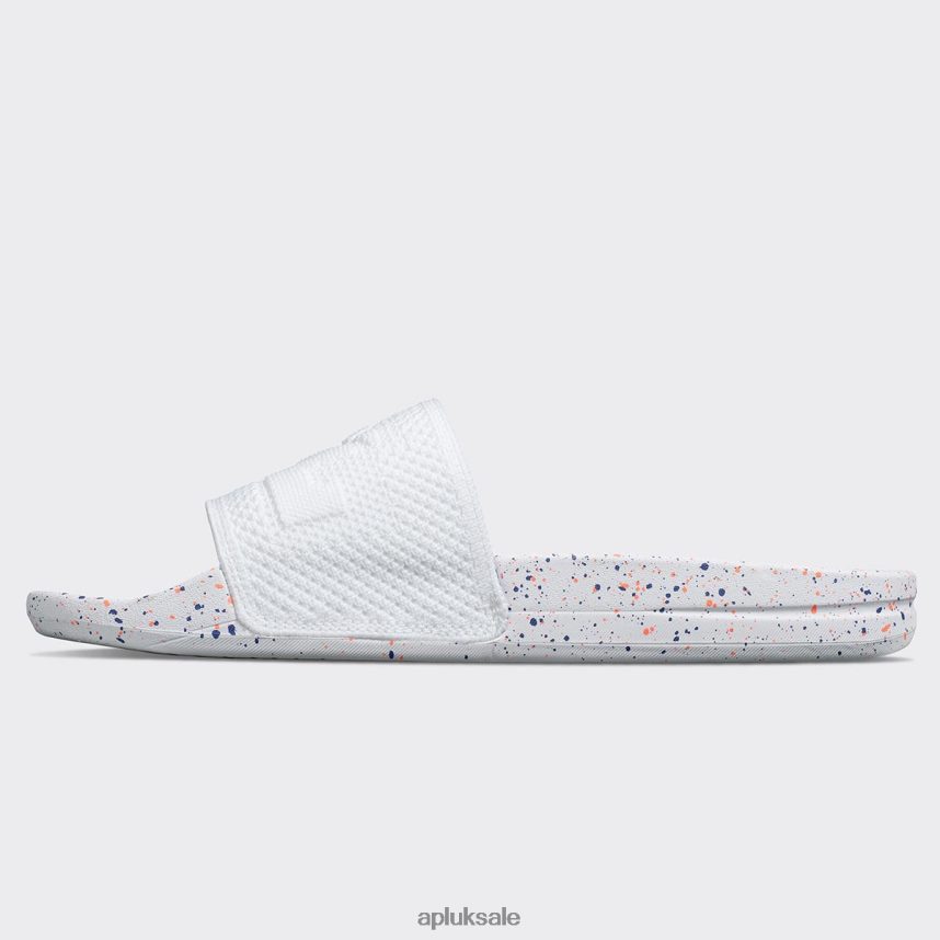 APL Big Logo TechLoom Slide 5 - VH8XNZ675 APL Shoes UK White/Impulse Red/Blue Haze Women Slides