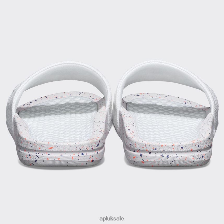 APL Big Logo TechLoom Slide 5 - VH8XNZ675 APL Shoes UK White/Impulse Red/Blue Haze Women Slides