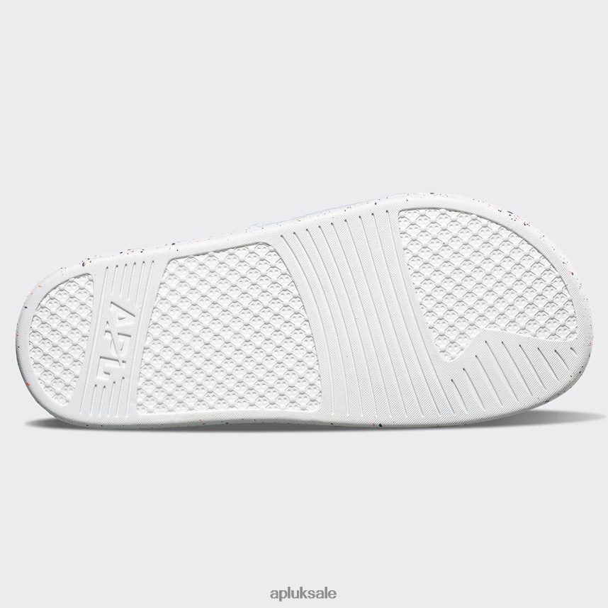 APL Big Logo TechLoom Slide 5 - VH8XNZ675 APL Shoes UK White/Impulse Red/Blue Haze Women Slides