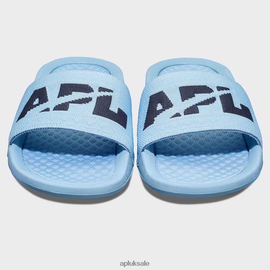 APL Big Logo TechLoom Slide 5 - VH8XNZ684 APL Shoes UK Ice Blue/Midnight Women Slides