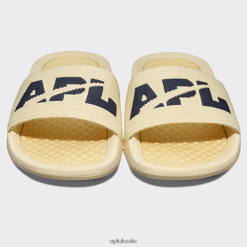 APL Big Logo TechLoom Slide 5 - VH8XNZ685 APL Shoes UK Lemon Zest/Midnight Women Slides